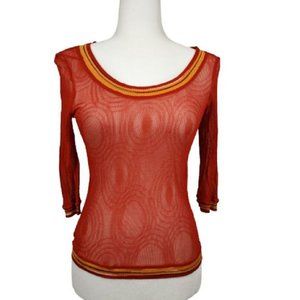Missoni Sheer See Through Rayon Red Top